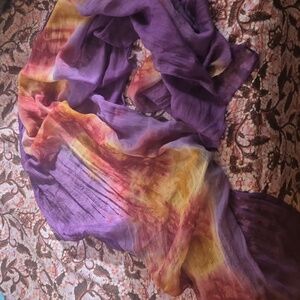 Free people tie dye sunset colors, scarf, hair wrap , sarong 😍 purple orange